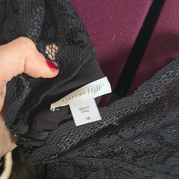 Garnet Hill Elegant Black Lace Dress - Picture 8 of 9